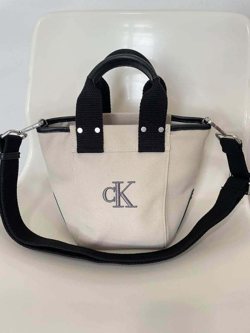 Ck Calvin Klein canvas leather bag, Women's Fashion, Bags & Wallets,  Shoulder Bags on Carousell