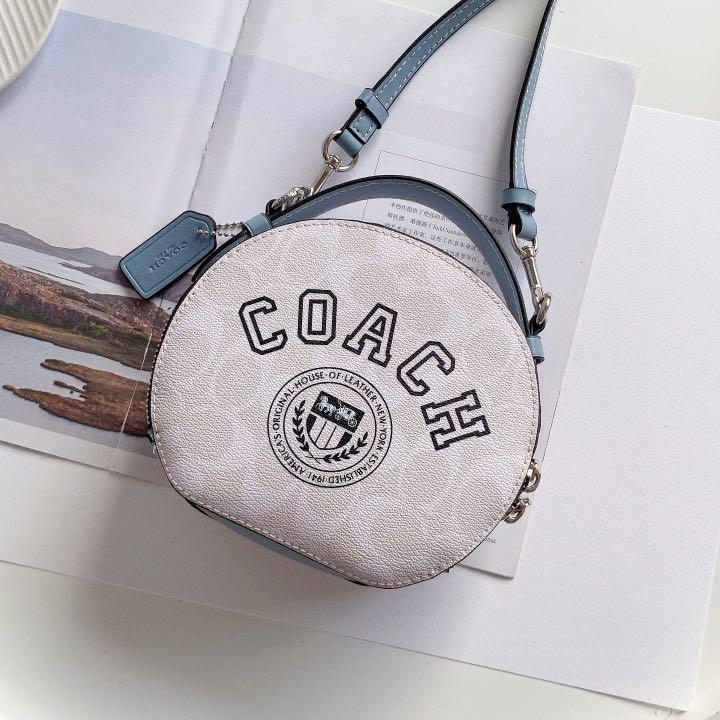 Coach Canteen Crossbody In Signature Canvas With Varsity Motif