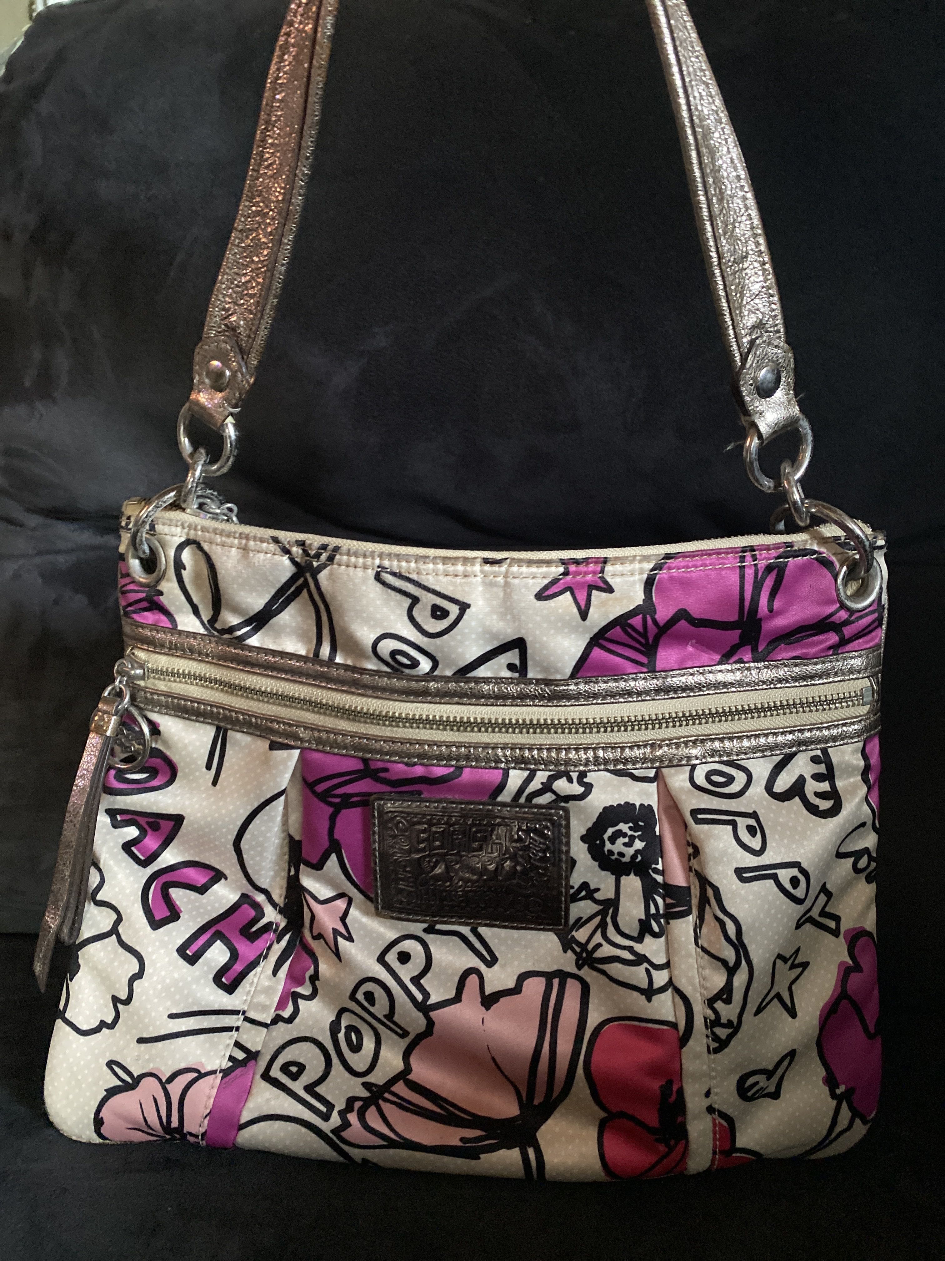 Coach poppy graffiti handbag