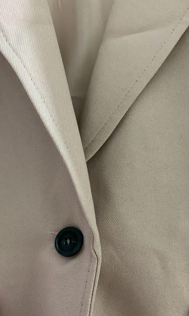 Coat korea soft pink baby pink outer romper korean, Fesyen Wanita