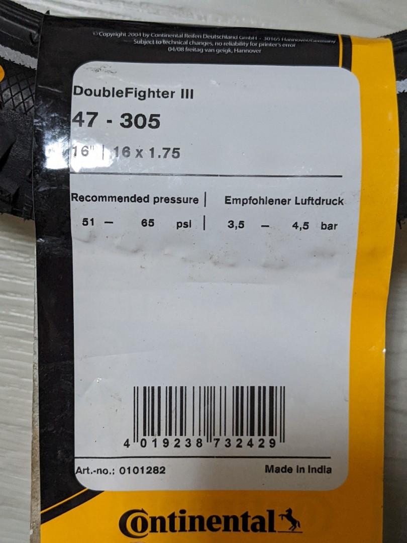 Continental Double Fighter III Fahrradreifen – 47-305 (16×1,75), Für MTB & Citybikes