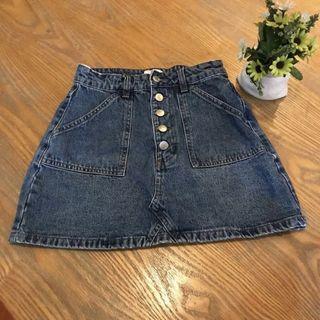 Cotton On Denim Button-Up Skirt