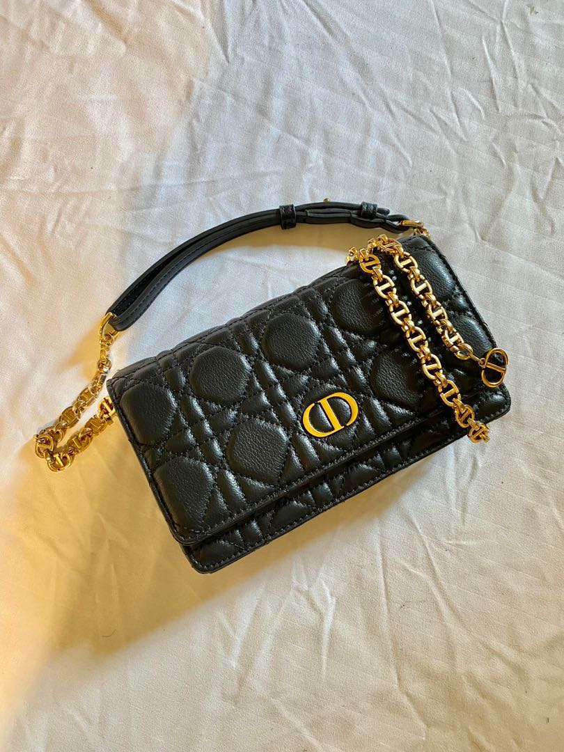 Dior Caro Belt Pouch With Chain, Luxury, Bags & Wallets on Carousell