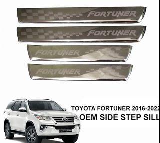 ELECTROVOX Toyota Fortuner 2016 to 2022 OEM Side stepsill / Step sill Stainless Checkered