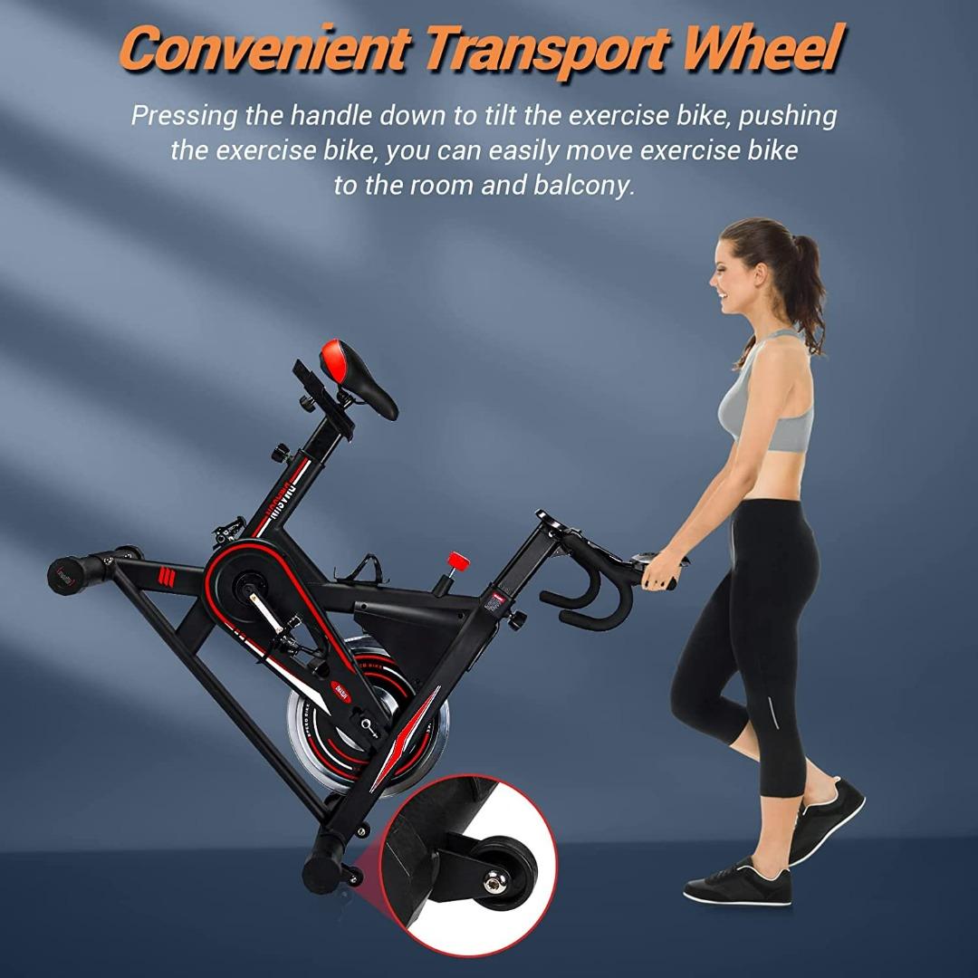 Exercise Bike DMASUN Indoor Cycling Bike Stationary Comfortable Seat Cushion Multi grips Handlebar Heavy Flywheel Upgraded Version Sports Equipment Exercise Fitness Cardio Fitness Machines on Carousel...