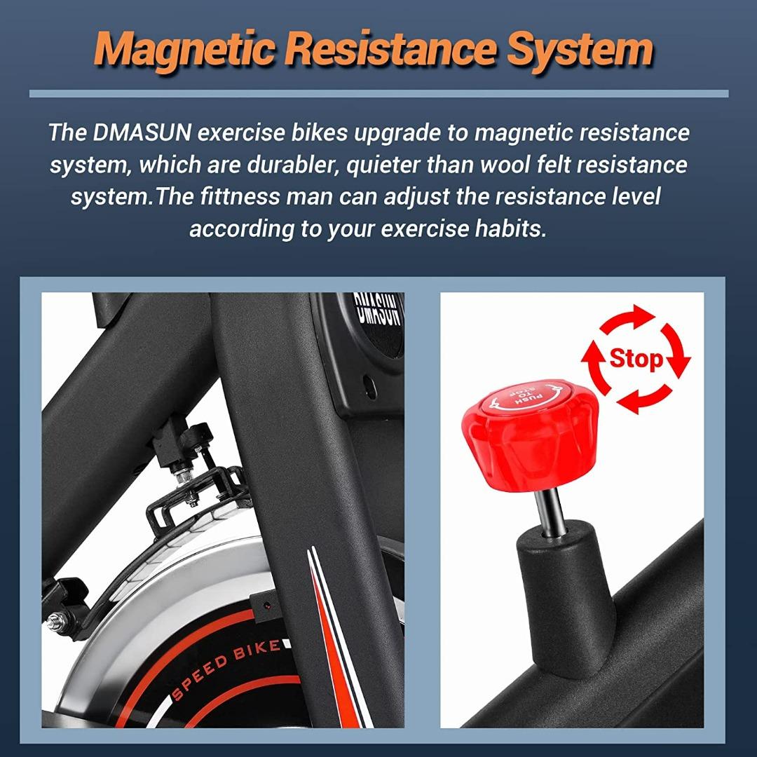 Exercise Bike DMASUN Indoor Cycling Bike Stationary Comfortable Seat Cushion Multi grips Handlebar Heavy Flywheel Upgraded Version Sports Equipment Exercise Fitness Cardio Fitness Machines on Carousel...