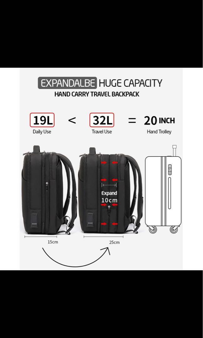 Expandable travel backpack luggage, Men's Fashion, Bags, Backpacks on