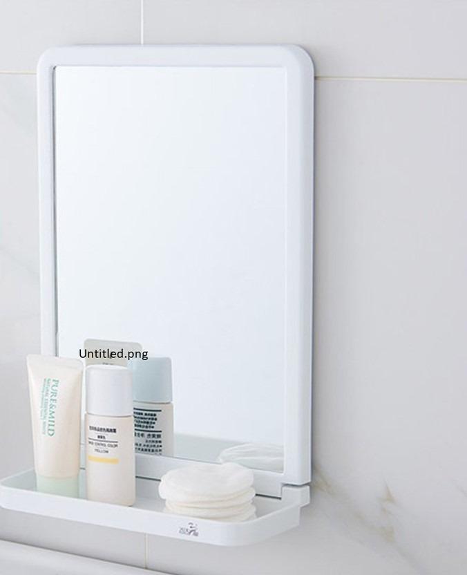 Extra Strong Suction Bathroom NoDrill Square Wall Mirror with