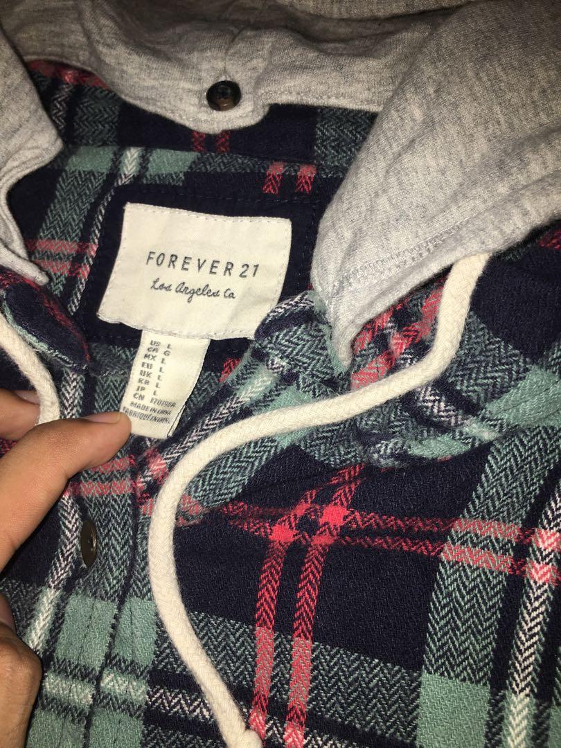 Forever 21 flannel hoodie store
