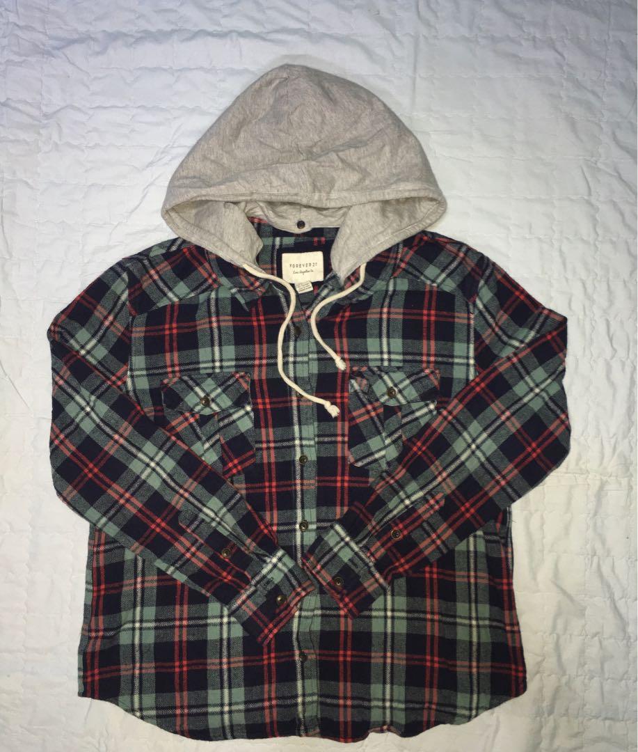 Forever 21 online flannel hoodie