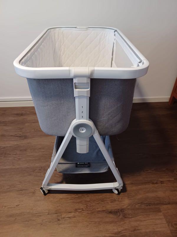 Grey Baby Crib with Wheels, Babies & Kids, Baby Nursery & Kids