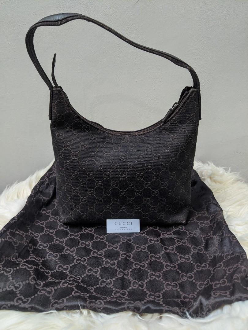 Gucci black canvas shoulder bag 2025