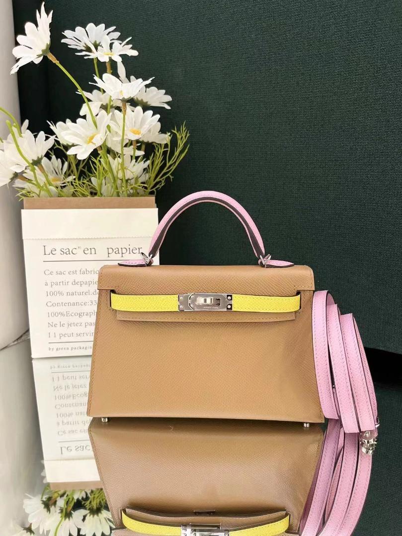 Hermes Mini Kelly Chai + Lime + Mauve Sylvestre Epsom leather PHW, Women's  Fashion, Bags & Wallets, Purses & Pouches on Carousell