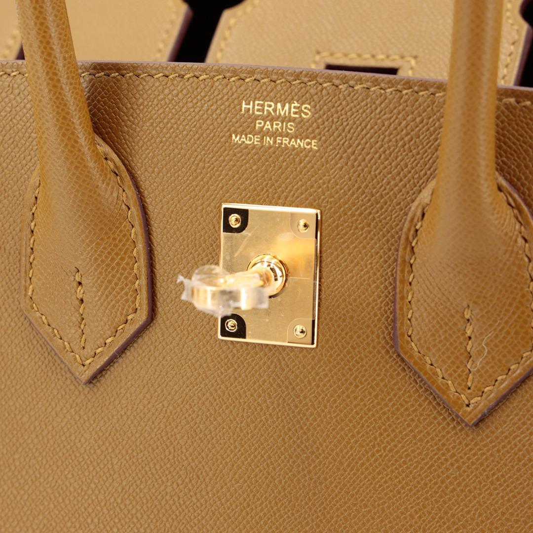 Hermes Birkin 25 Bronze Dore Sellier Madame Palladium Hardware