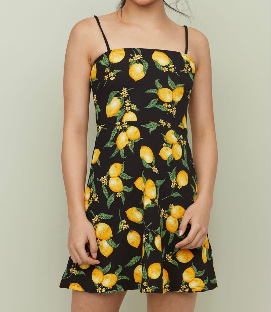 h m lemon skater dress