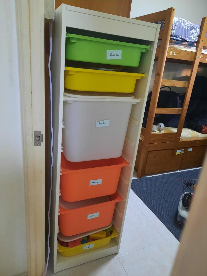 Ikea Storage Rack with storage boxes, Furniture & Home Living