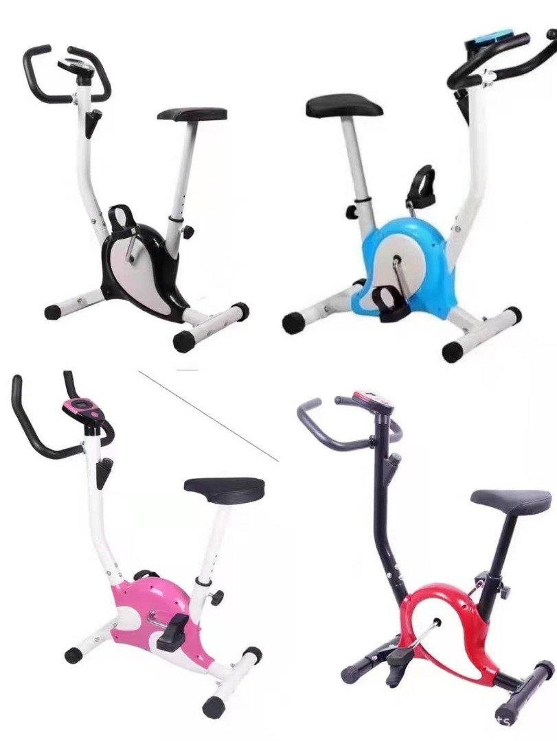 Indoor Cycle Exercise Stationary Bike with LCD Monitor Cardio Fitness