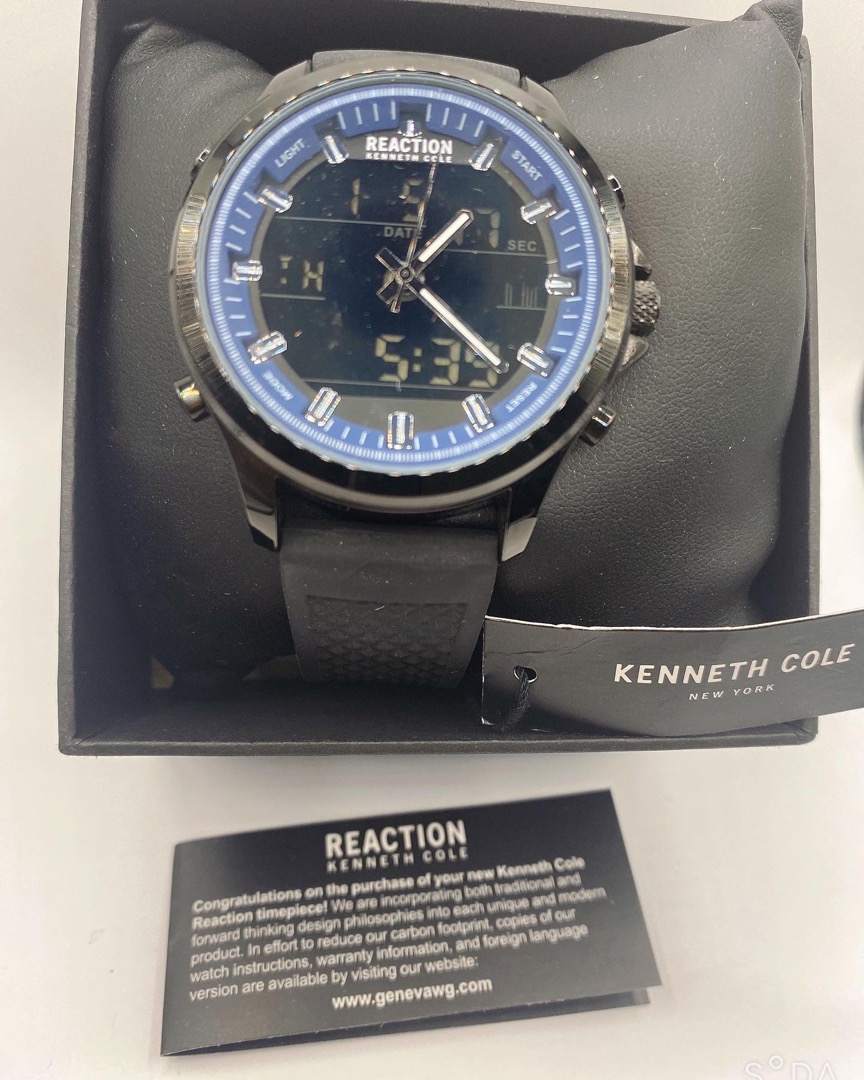 FURTHER MARK DOWN Kenneth Cole Reaction Watch for Men Black Rubber with ...