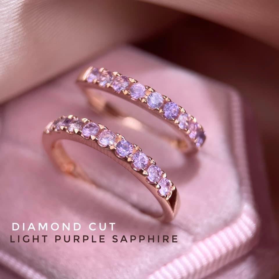 Purple sapphire clearance wedding band