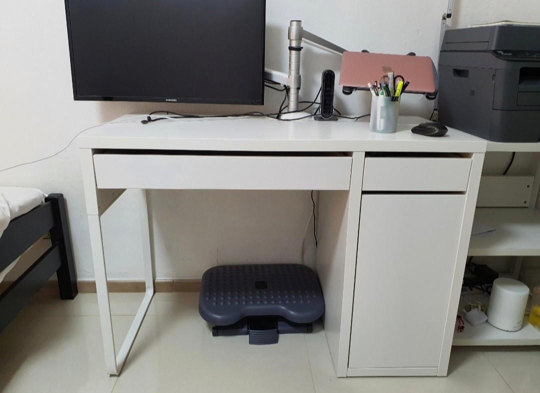 IKEA MICKE DESK WHITE with CABLE MANAGEMENT STORAGE DESK WFH STUDY