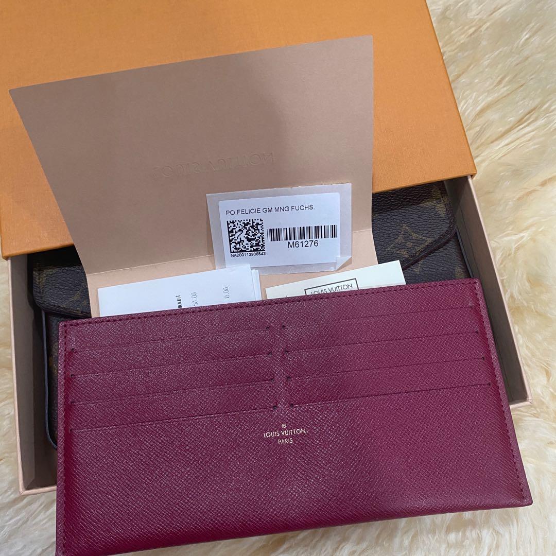 Louis Vuitton Fuchsia Felicie Po. Credit Cards Holder Wallet