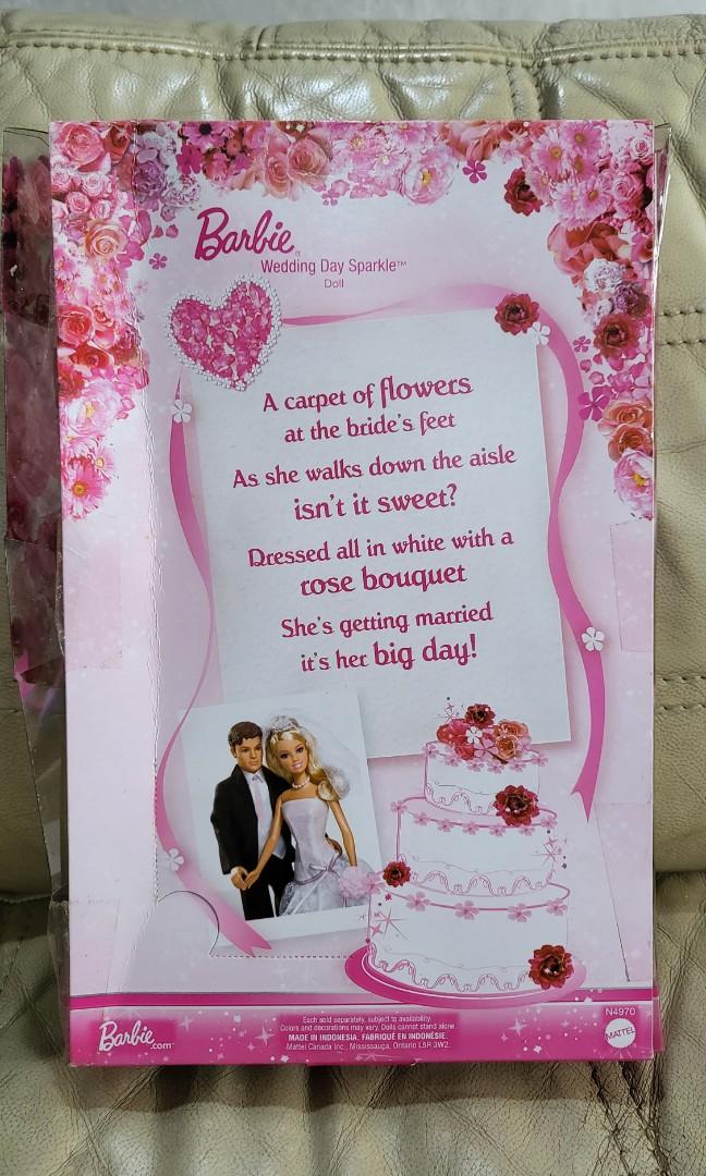 Mattel 2009 Barbie Wedding Day Sparkle Hobbies Toys Toys Games on Carousell
