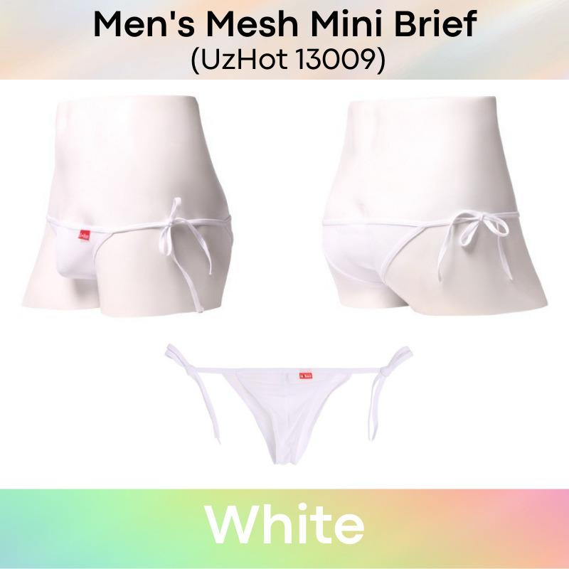 Men's Brief: Mesh Mini Brief with Side Ribbon Tie (UzHot 13009), Men's ...