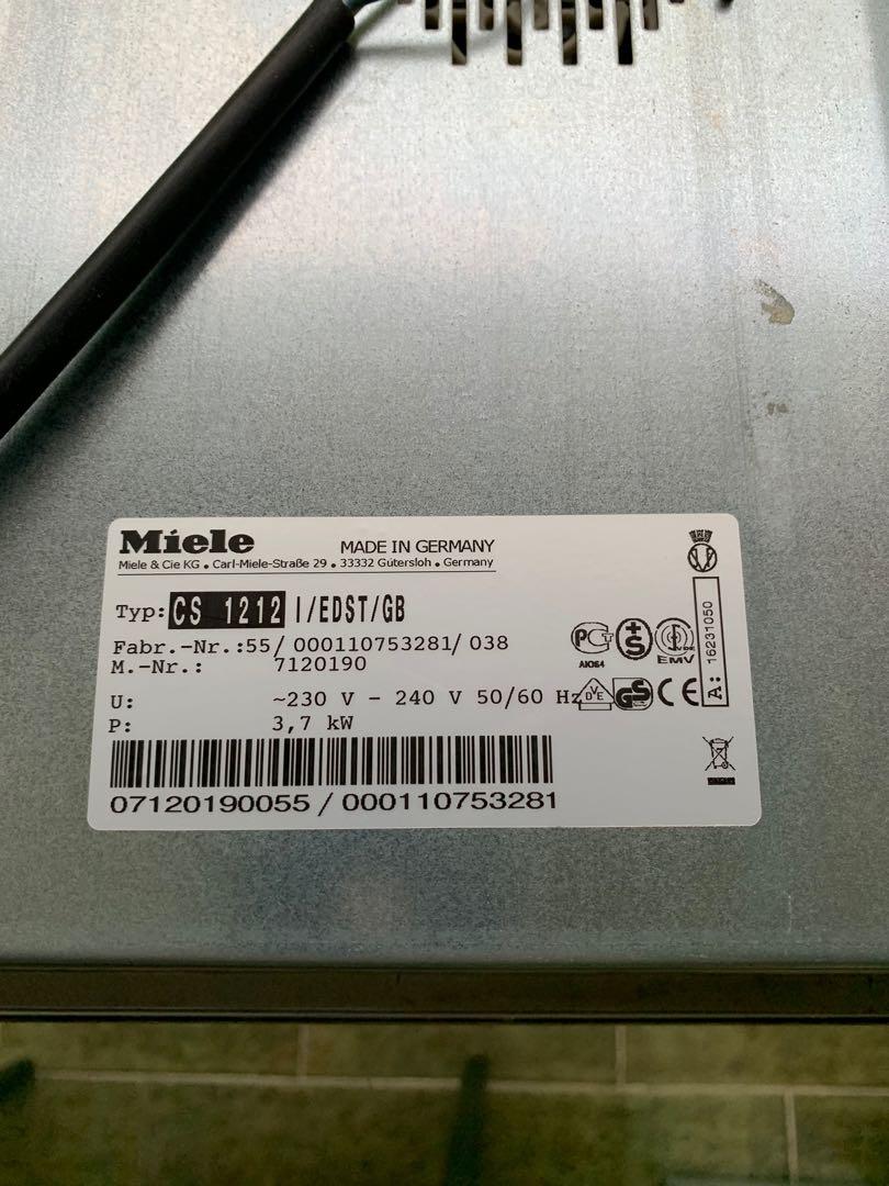 Miele induction hob (CS1212), TV & Home Appliances, Kitchen Appliances