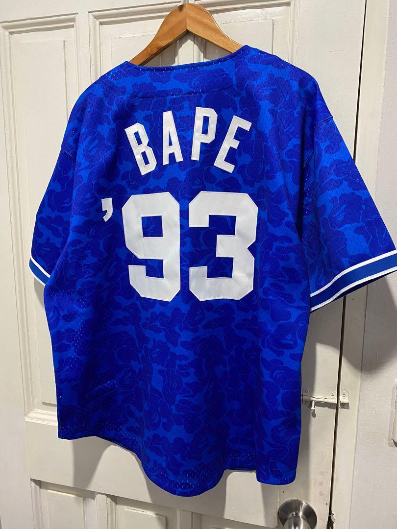 MITCHELL AND NESS BAPE DODGERS BASEBALL JERSEY, Men's Fashion, Tops & Sets,  Tshirts & Polo Shirts on Carousell