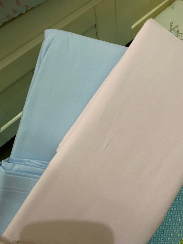 Mothercare 2 cotton flat sheets seprei bayi size 120 x 170 cm