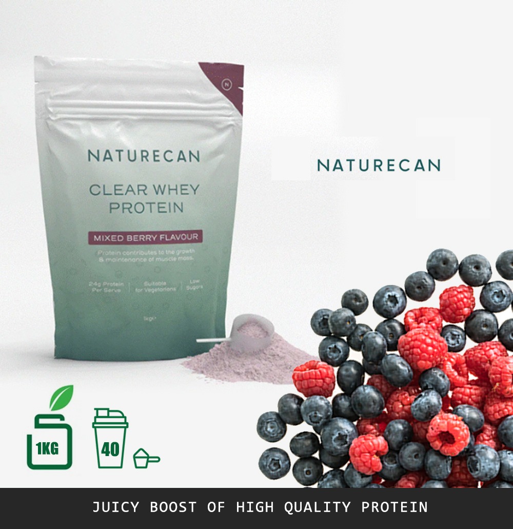 Naturecan 1KG Clear Whey Protein Isolate / 40 servings EXPIRY 12/22