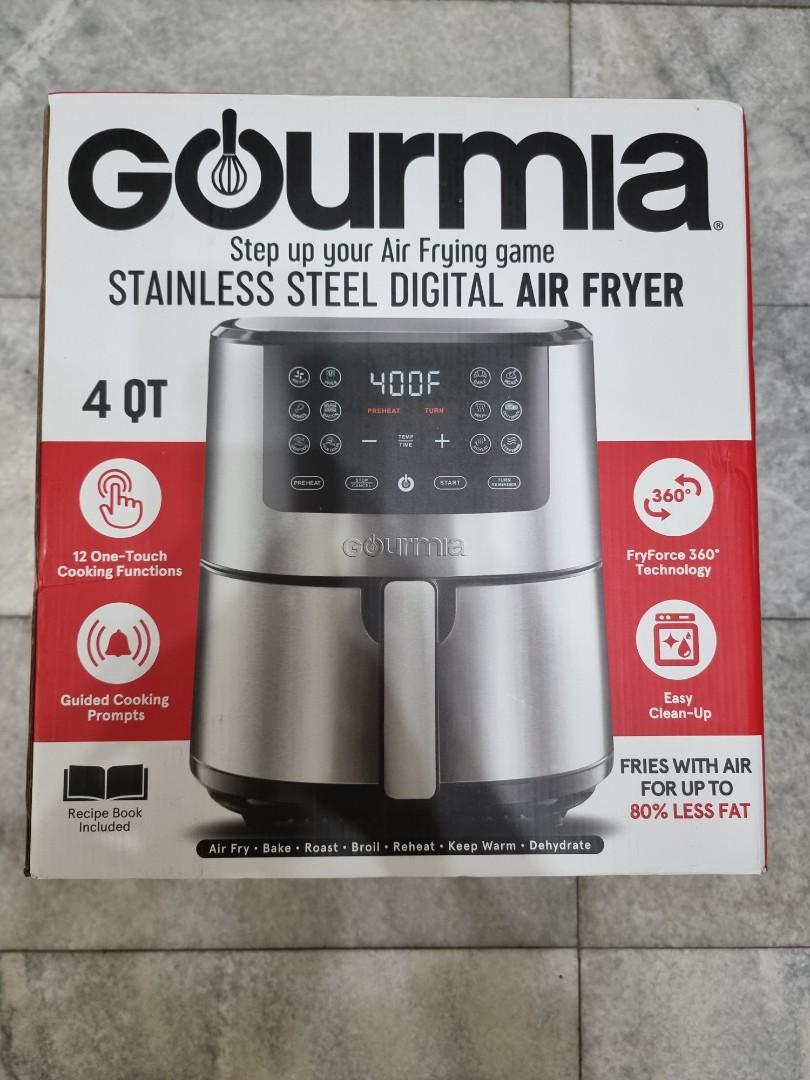 Gourmia 4-Qt Digital Air Fryer with Guided Cooking, Easy Clean, Stainless  Steel