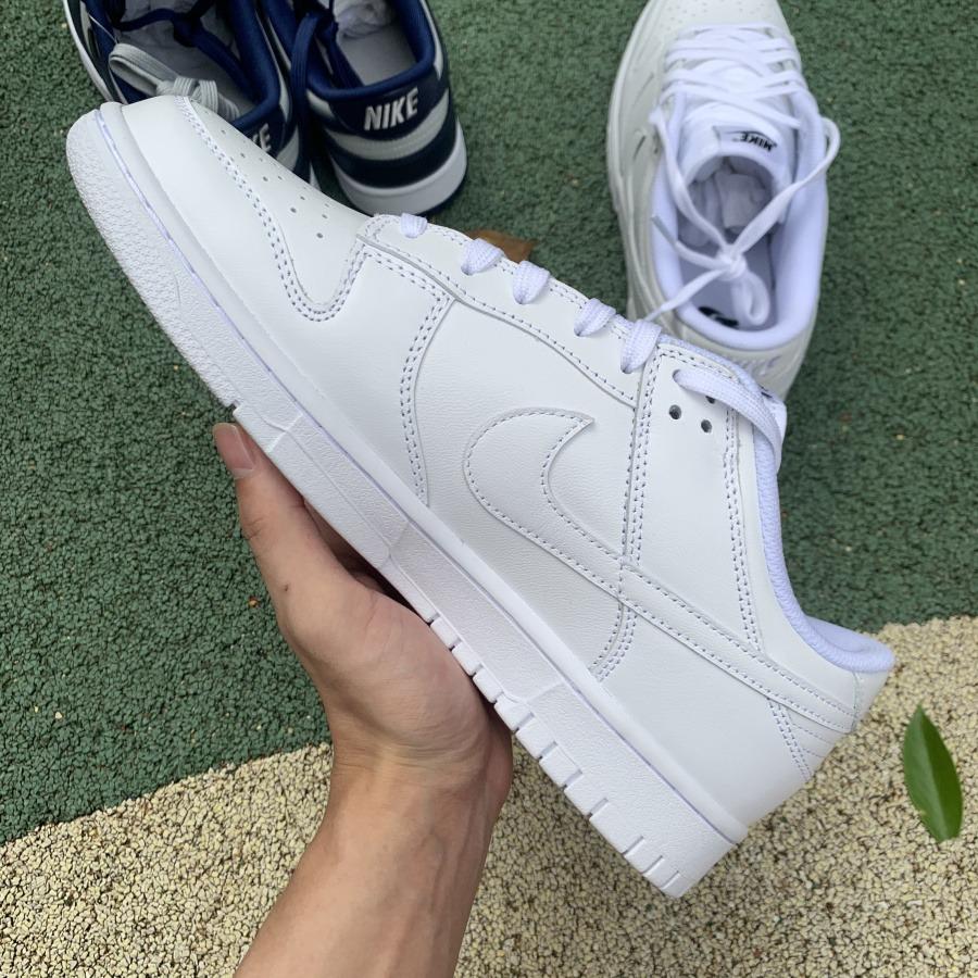 Nike Dunk Low Triple White Women s Fashion Footwear Sneakers on