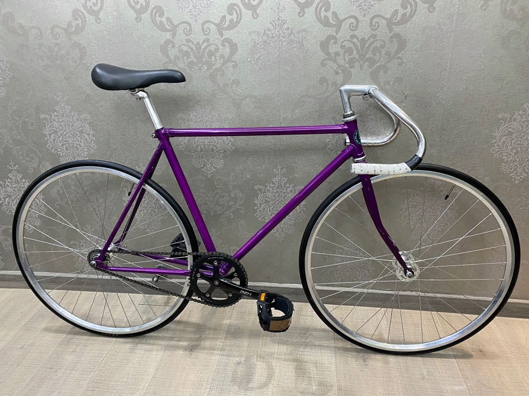 NJS 4130 52cm Purple Color 700c Fixed Gear Sports Equipment