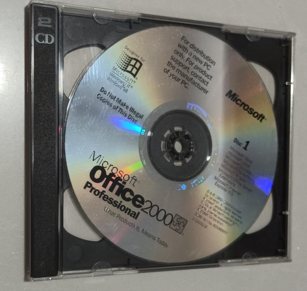 OEM Microsoft Office 2000 Professional CD for PC, Two Disks, No Product Key,  not used but unsure, Computers & Tech, Parts & Accessories, Software on  Carousell