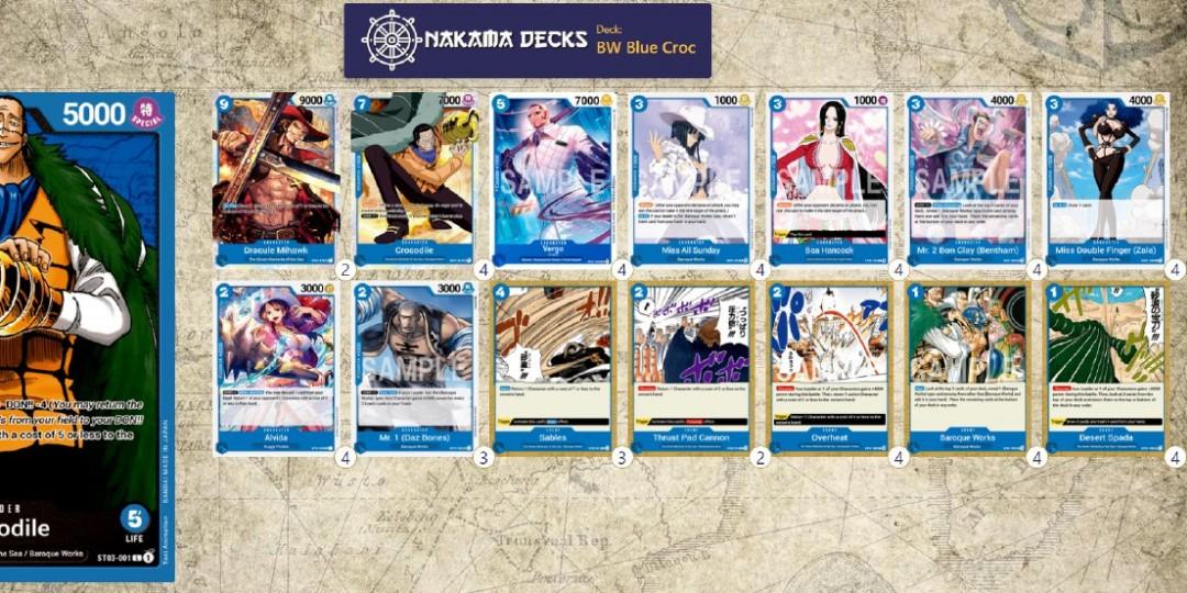 One Piece TCG Blue Crocodile Baroque Works Deck *Updated, Hobbies
