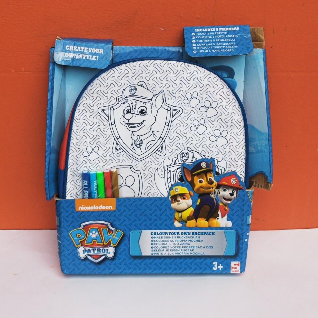 Paw Patrol Colour Your Own Backpack - Tas Punggung anak anak, Bayi & Anak, Lainnya di Carousell
