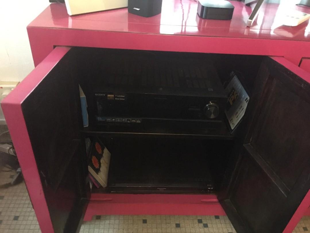 Pink Chinese cabinet, TV console, Furniture & Home Living, Furniture ...