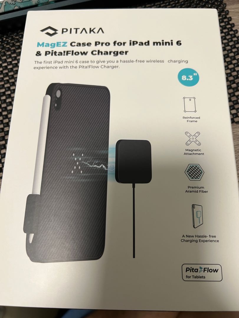 PITAKA MagEZ Case Pro for iPad mini 6 & Pita!Flow Charger, 手提