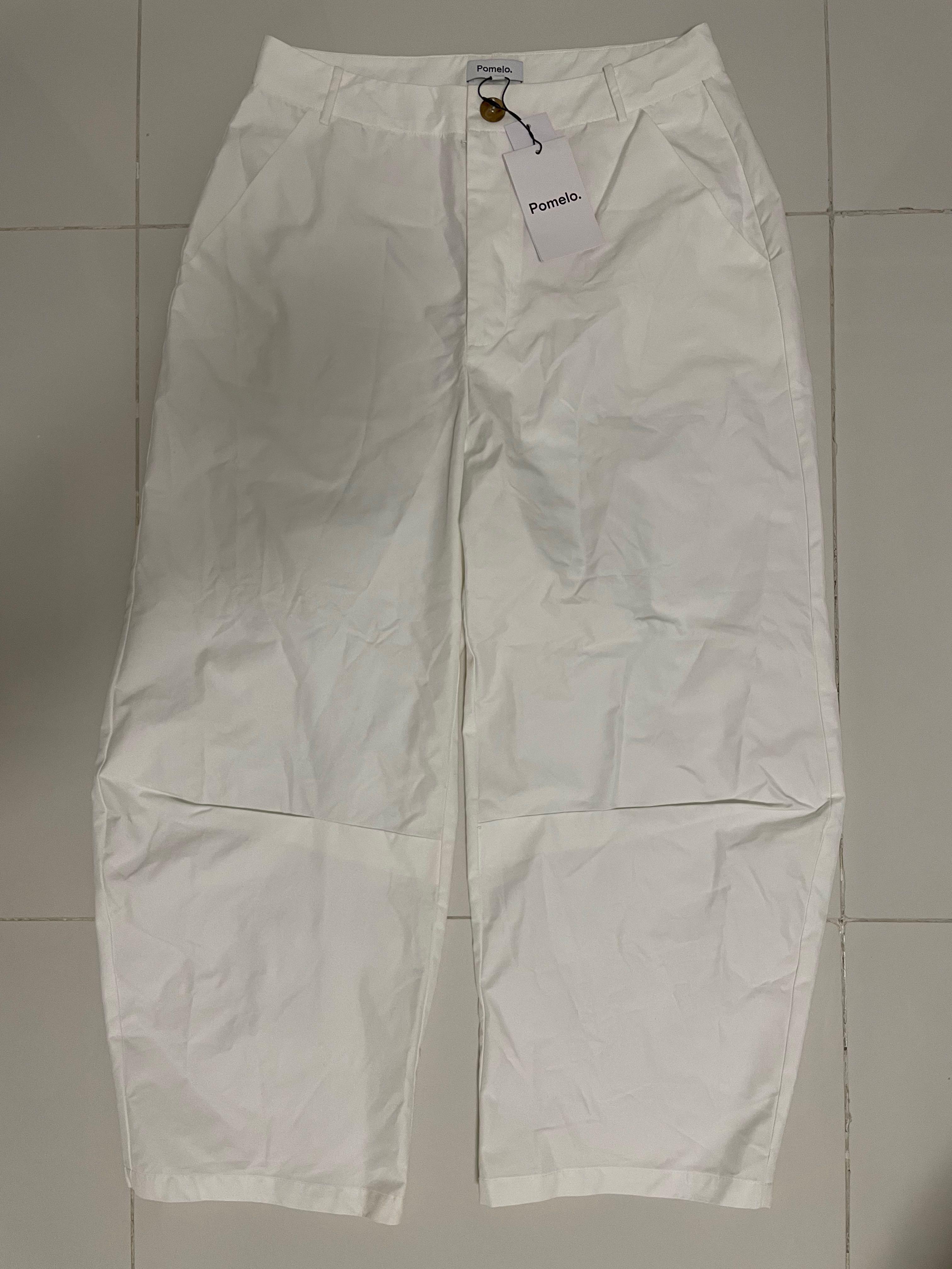 POMELO white pants, Women's Fashion, Bottoms, Other Bottoms on Carousell