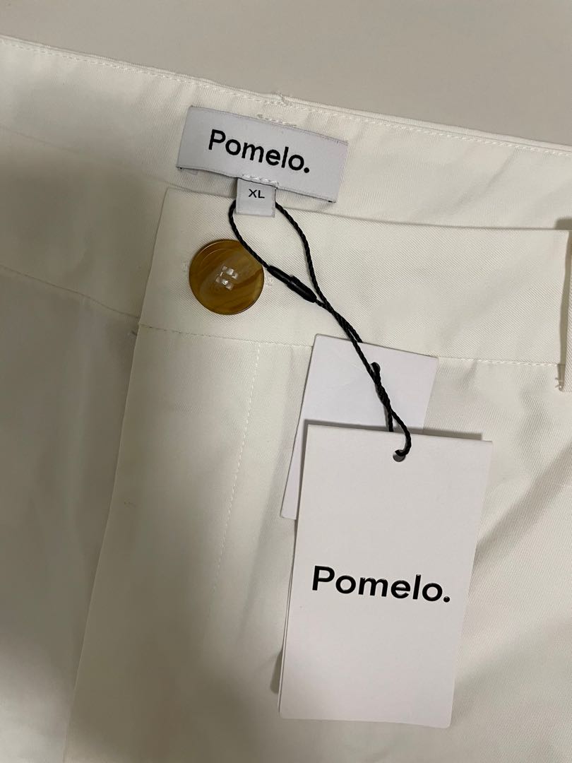 POMELO white pants, Women's Fashion, Bottoms, Other Bottoms on Carousell