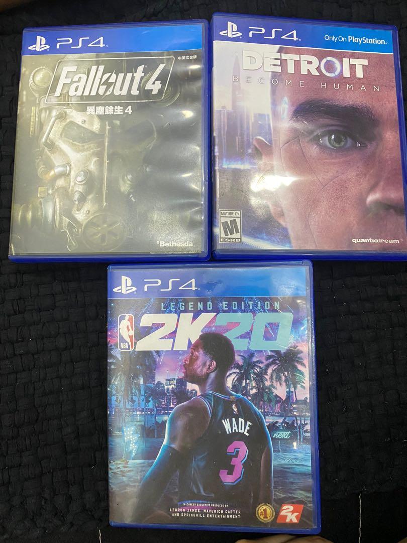 PS4 GAMES (Category: PlayStation) located in Cainta. Submitted by rarajen (Listing ID 1178992462, Image 1). Description: FOR SALE FALL OUT 4 DETROIT BECOME HUMAN - SOLD NBA 2k20 550 bundle Cainta/Manila.