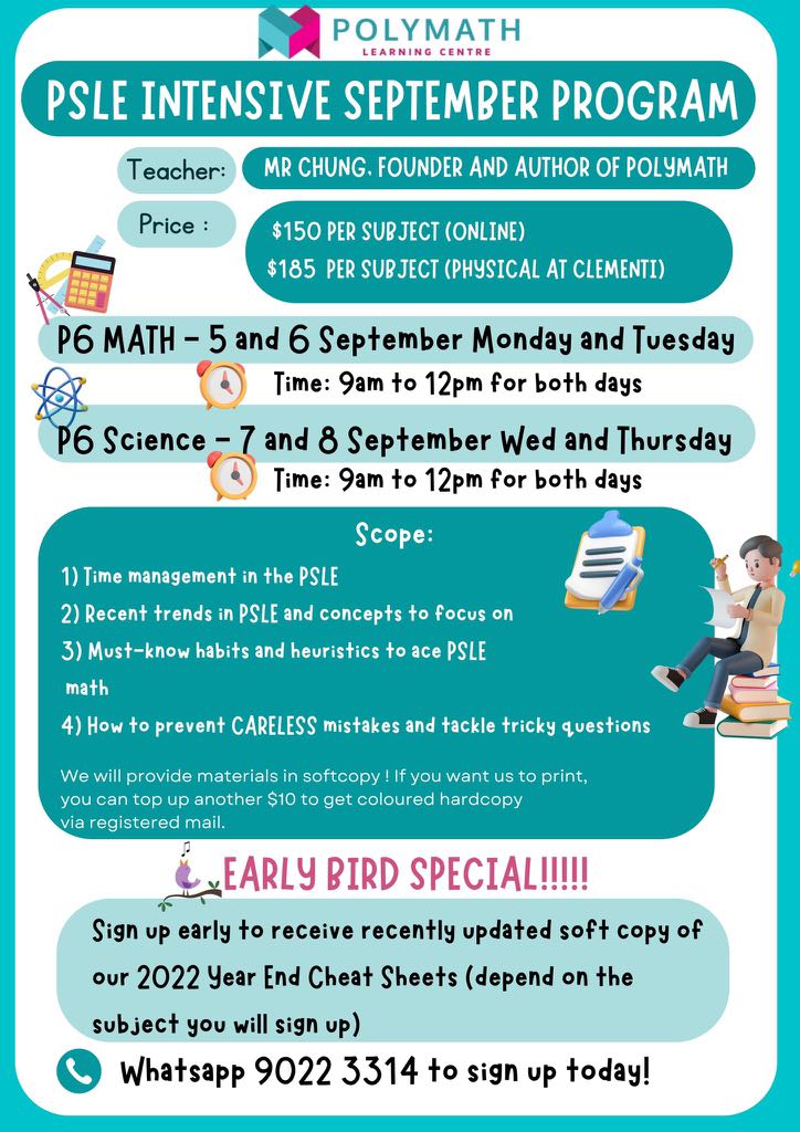 PSLE Intensive September Program, Learning & Enrichment, Enrichment ...