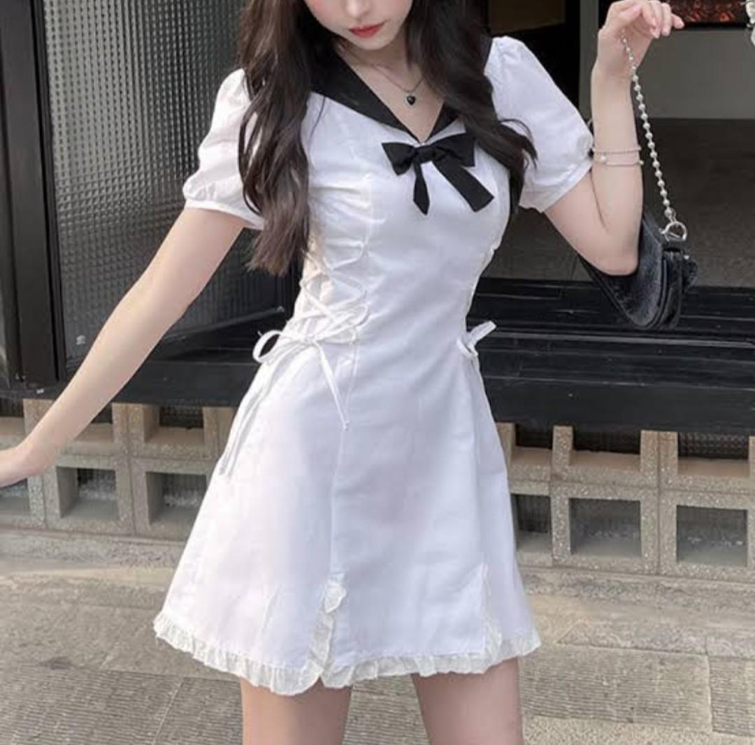 Sailor Collar Aline Korean Fashion Dress, Women's Fashion, Dresses