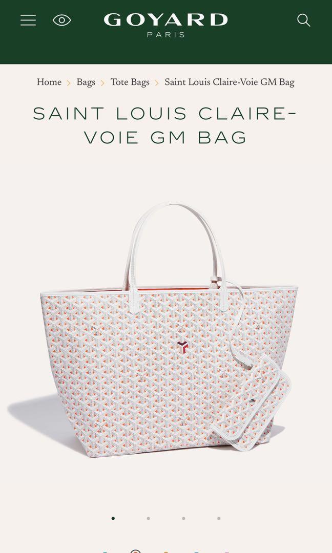 Rare Goyard Saint-Louis Voie-Claire PM Tote bag in White and Green