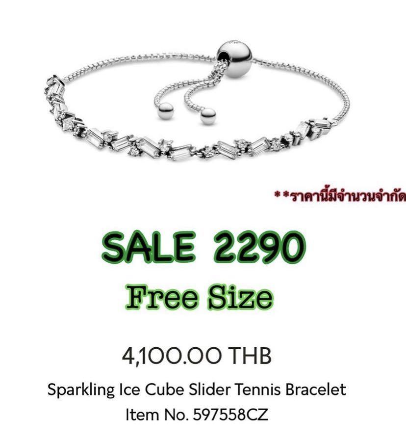Pandora sparkling ice cube deals slider tennis bracelet