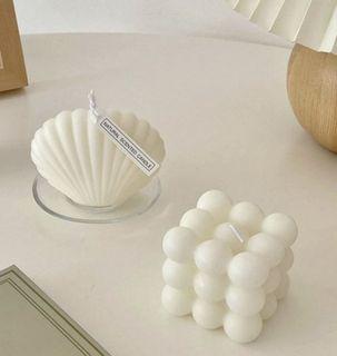 Seashell Cube Cloud Candle