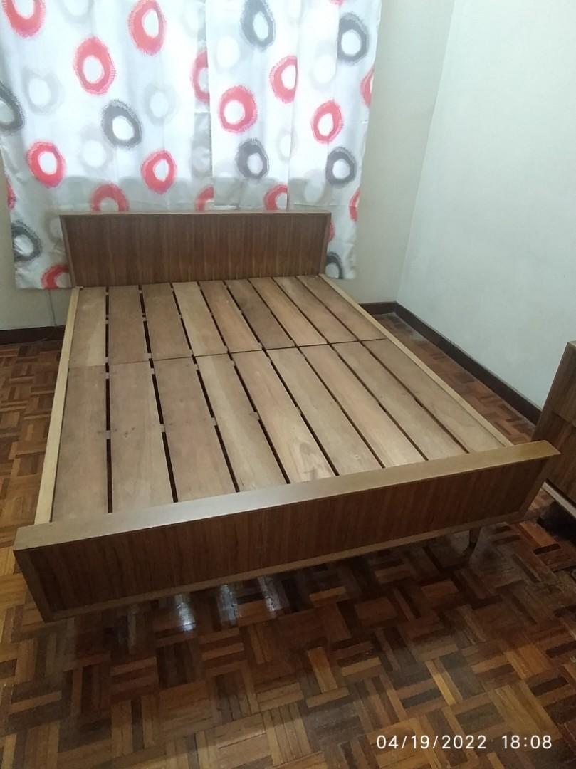 Limited time OFFER, queen size wooden bed frame, semi antique