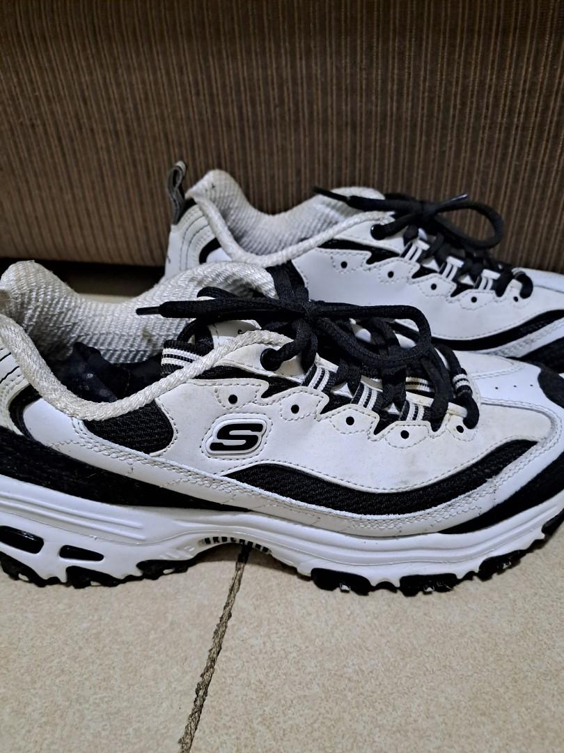 Skechers memory foam black and 2025 white