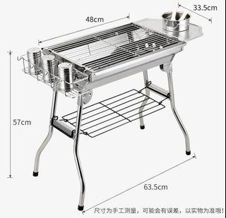 Stainless Steel Portable Travel Folding Tall Barbecue BBQ Charcoal Grill with Legs